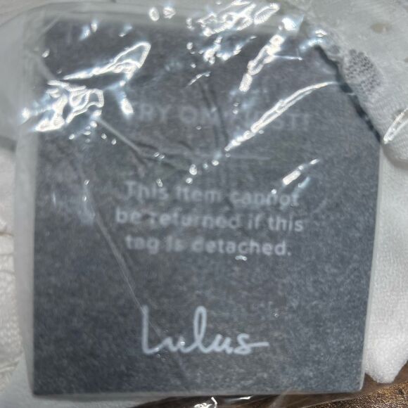 Lulus Sweet Flattery White Lace Tiered Tie-Strap Mini Dress in Size Small. NWT! - Picture 10 of 10